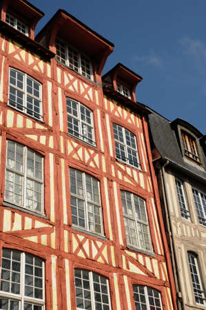 Normandy, picturesque old historical house in Rouenのeditorial素材