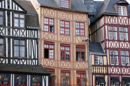 Normandy, picturesque old historical house in Rouenのeditorial素材