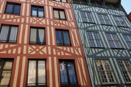 Normandy, picturesque old historical house in Rouenのeditorial素材