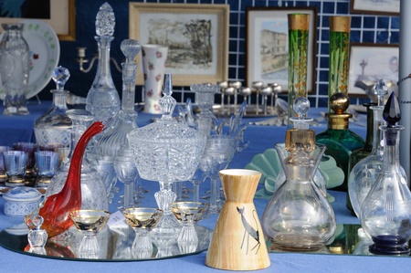old objects on a flea marketのeditorial素材