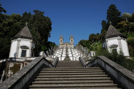 Portugal, the baroque church of Bom Jesus in Bragaのeditorial素材