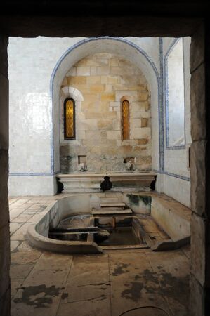 the kitchen of Alcobaca monastery in Portugalのeditorial素材