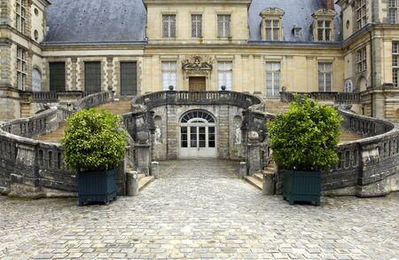 France, Ile de France, the stairway of Fontainebleau castle