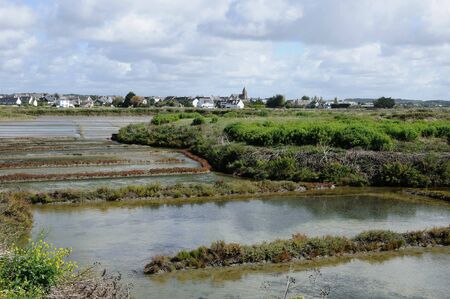 France, the salt evaporation pond in Guerandeのeditorial素材