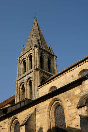 Ile de France, the old church of Jouy Le Moutierの写真素材