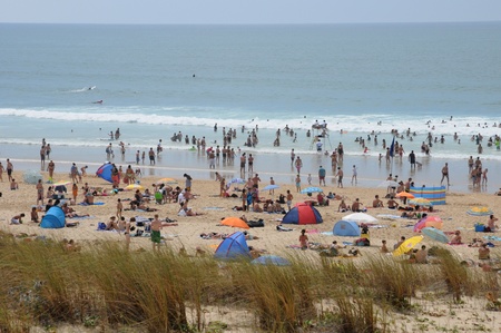 France, the beach of Lacanau Ocean In Girondeのeditorial素材