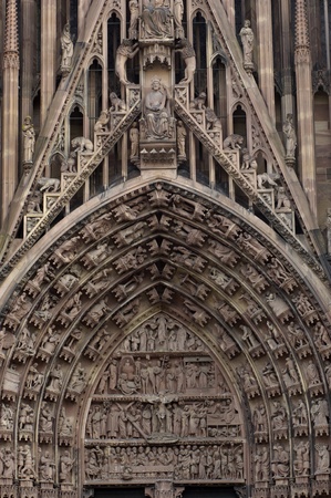 France, cathedral of Strasbourg in Alsaceの写真素材