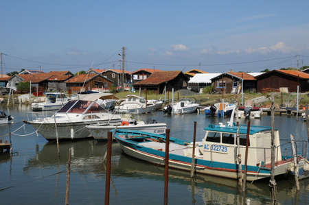 France, oyster farming village of La Tete de Buchのeditorial素材