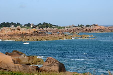 France, granite rocks in Tregastelの写真素材