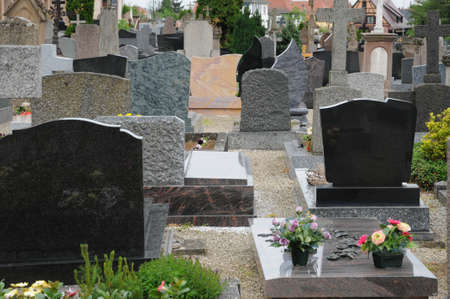 the cemetery of Obernai in Alsaceの写真素材