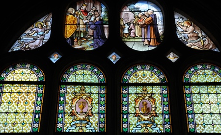 Ile de France, the Notre Dame church in Pontoise のeditorial素材