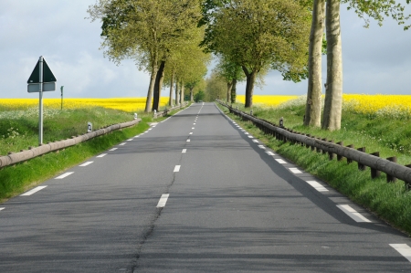 France, Maudetour,  country road in Val d Oiseの写真素材