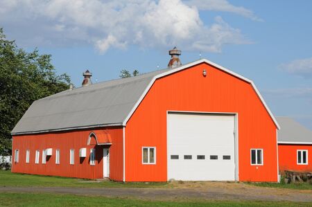 Canada, Quebec, a barn in Orleans Islandの写真素材