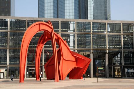 The Red Spider, a sculpture of Calder in La Defenseのeditorial素材