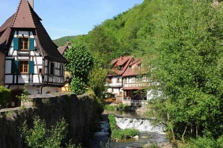 France, the village of Kaysersberg in Alsace のeditorial素材