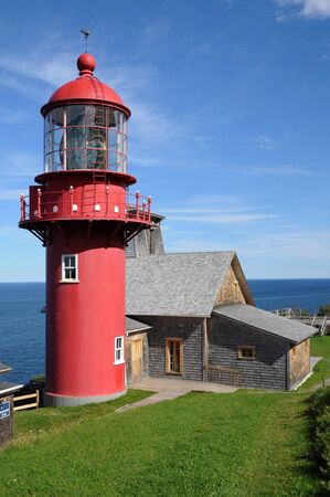 Canada, Quebec, the lighthouse of Pointe a la Renommee in Gaspesieのeditorial素材