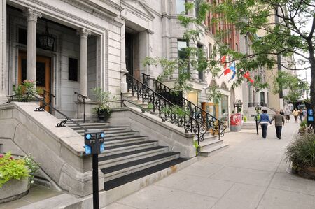 Canada, Quebec, Sherbrooke ouest street in Montrealのeditorial素材
