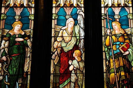 Canada, Quebec, stained glass window of Chalmers Wesley united church