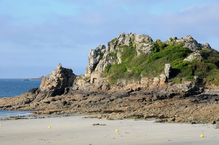 France, the beach of Trestrigniel in Perros Guirecの写真素材