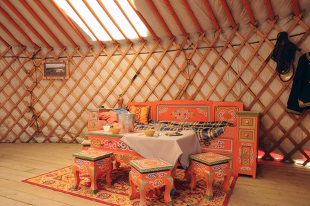 Canada, Quebec, mongolian yurt in the Saint Felicien zooのeditorial素材