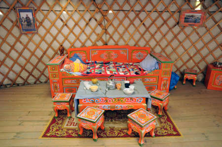 Canada, Quebec, mongolian yurt in the Saint Felicien zooのeditorial素材