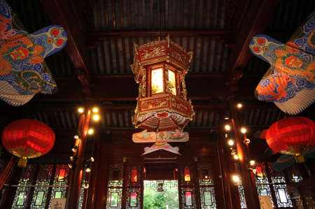 Canada, Quebec, pagoda in chinese garden of the Botanical Garden of Montrealのeditorial素材
