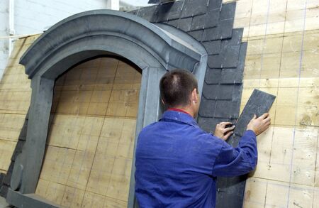 Ile de France, a roofer school in Les Yvelinesの写真素材