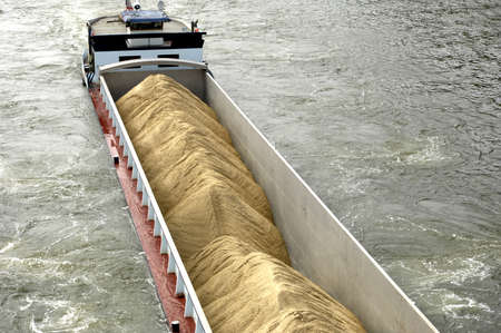 France, barge on the Seine riverの写真素材