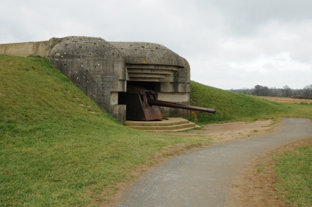 France, artillery battery of Longues sur Mer in Basse Normandieのeditorial素材
