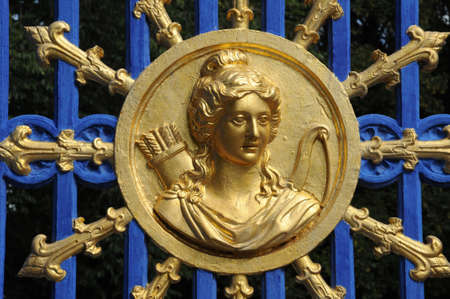 Sweden, the blue railling in a park in Stockholmの写真素材