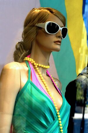 France, dummies in a display window in Parisの写真素材