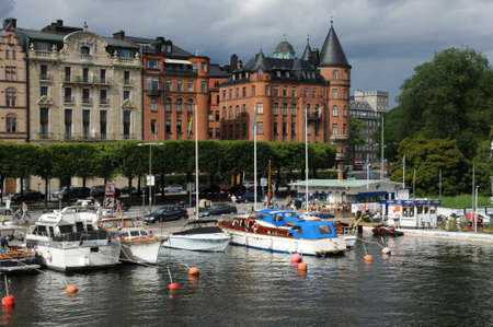 Sweden, boat on the Baltic sea in Stockholmのeditorial素材