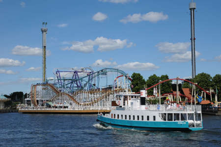 Sweden, a luna park at the seaside in Stockholmのeditorial素材