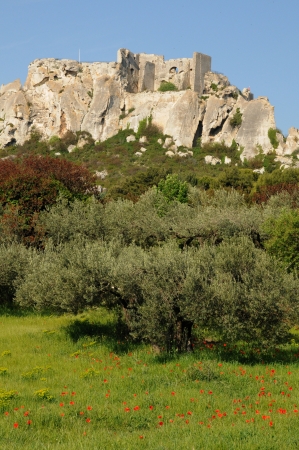 France, typical landscapes of Les-Baux-de-Provenceの写真素材