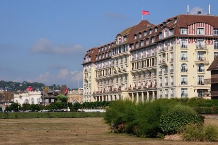 France, picturesque Royal Barriere hotel in Deauville in Normandieの写真素材