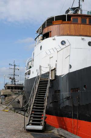 Sweden, old and historical boat in the port of Goteborgの写真素材