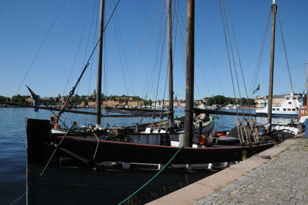 Sweden, old and historical boat in the port of Stockholm
