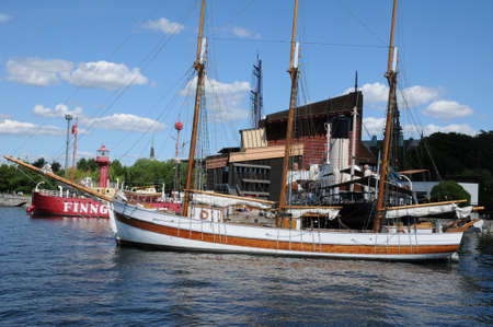 Sweden, boat on the Baltic sea in Stockholmのeditorial素材