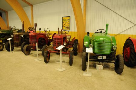 Sweden, old and historical tractors in Storlinge Motormuseumのeditorial素材