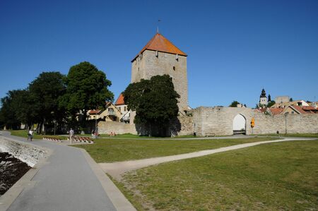 Sweden, the old and picturesque rempart in the city of visbyのeditorial素材
