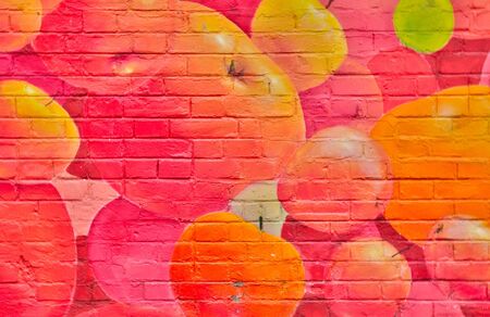 France, fresco on a wall in Saint Clair sur Epte in Normandieのeditorial素材