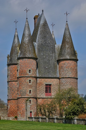 France, the renaissance castle of Carrouges in Normandieのeditorial素材