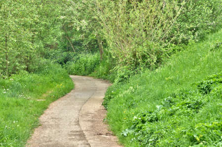 Ile de France, a footpath in Les Mureaux near the Seine river