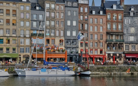 France, the port of Honfleur in Normandieのeditorial素材