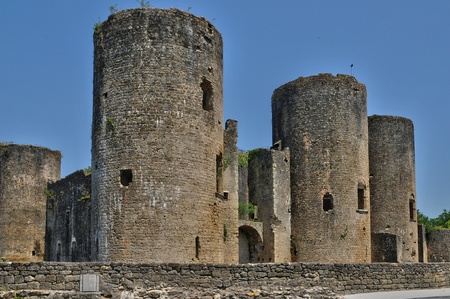 France, the medieval castle of Villandraut in Girondeのeditorial素材