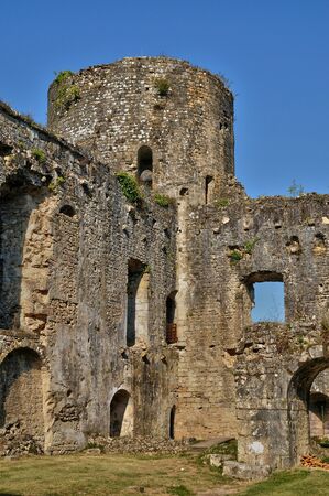 France, the medieval castle of Villandraut in Girondeのeditorial素材