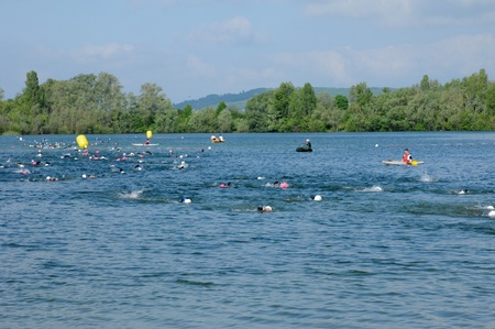 Ile de France, a triathlon in Verneuil sur Seine のeditorial素材