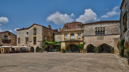 France, the village of Monpazier in Perigordの写真素材