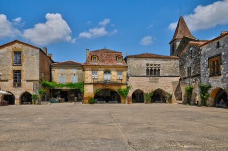 France, the village of Monpazier in Perigordの写真素材