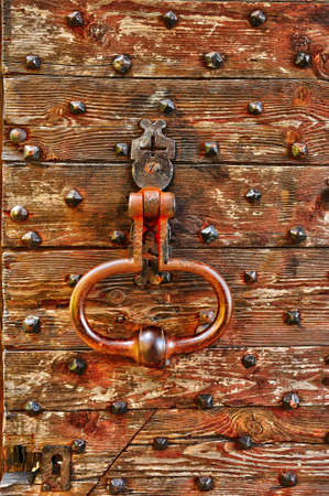 France, old door kncker in the castle of Biron in Dordogneのeditorial素材